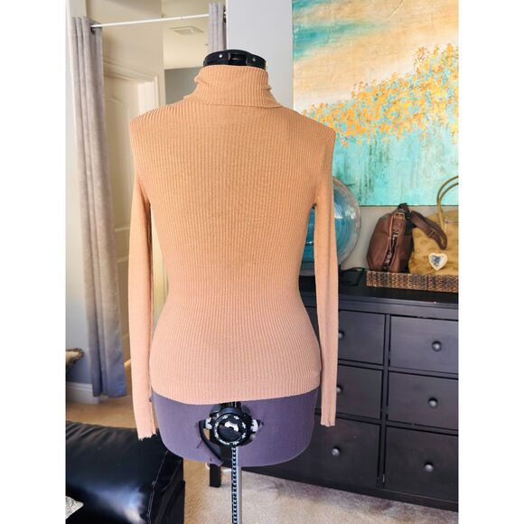 Express ribbed mock neck sweater in a neutral camel color. XS CasualMinimalist - Picture 4 of 8